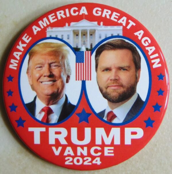 Donald Trump 2024 Vance campaign pin button political