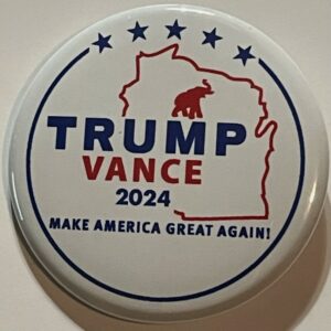 Donald Trump JD Vance Wisconsin MAGA 2024 Campaign Button Pin