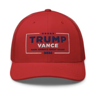 Hulk Hogan Trump Vance Red Retro Trucker Hat