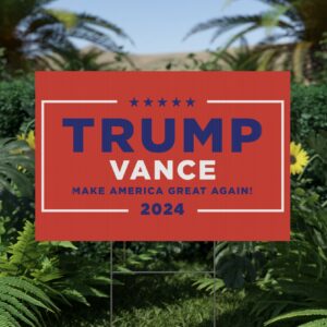 Hulk Hogan Trump Vance Red Yard Sign Usa