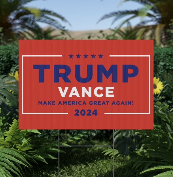 Hulk Hogan Trump Vance Red Yard Sign Usa