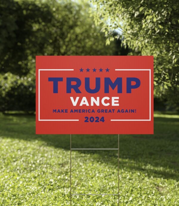 Hulk Hogan Trump Vance Red Yard Sign Uss