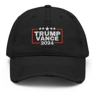 President Trump Vice President Vance 2024 Distressed Dad Hat