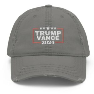 President Trump Vice President Vance 2024 Distressed Dad Hat Caps