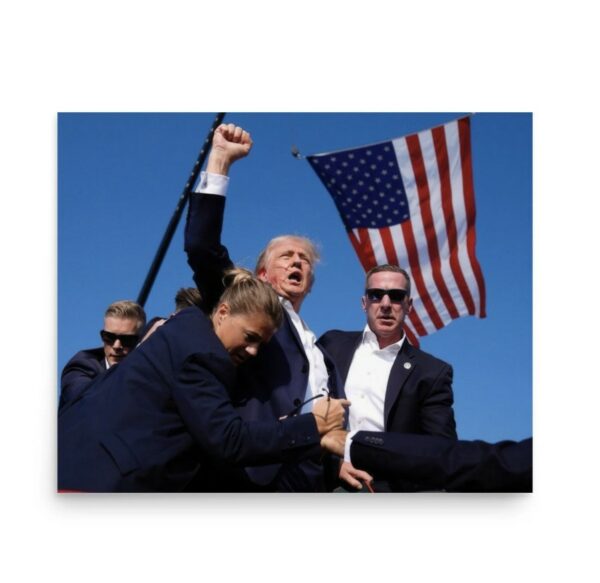 Survival and Strength Trump Overcomes Assassination Attempt Poster us