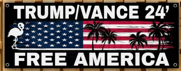 TRUMP VANCE 2024 FREE AMERICA MAGA FJB Banner Flag Sign Vinyl