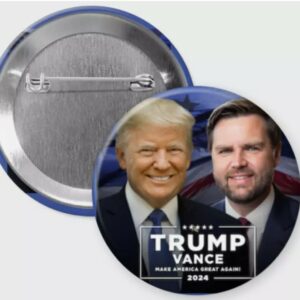 TRUMP VANCE PIN BUTTON BADGE 225 2024 Election president usa america vote don