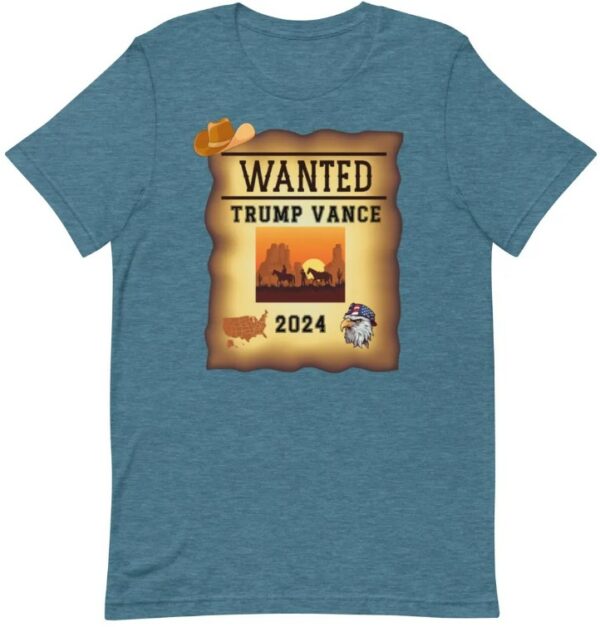 TRUMP VANCE wanted poster shirt, Trump Vance Shirt, Trump Vance western poster shirt, Trump Vance 2024 Tshirt Unisex t-shirt