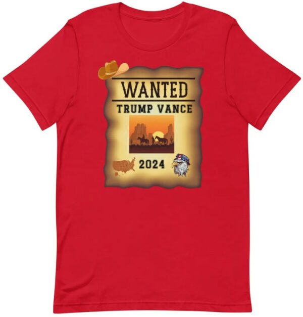 TRUMP VANCE wanted poster shirt, Trump Vance Shirt, Trump Vance western poster shirt, Trump Vance 2024 Tshirt Unisex t-shirt1