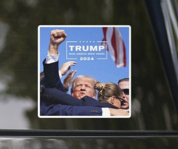 Trump MAGA Assassination Attempt Fist Pump Sticker Trump 2024 Bumper Sticker Decal