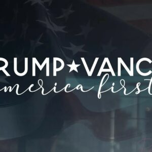 Trump Vance 2024 America First Cursive Decal