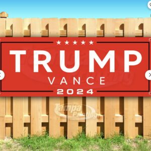 Trump Vance 2024 Banner Non-Fabric Heavy-Duty Vinyl Single-Sided With Metal Grommets Maga SB00084