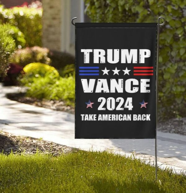 Trump-Vance 2024 Garden Flag,Donald Trump 2024 President J D-Vance Ake Save American Back Double Sided Garden Flag House Flags Outdoor Yard Flag Home Sign18