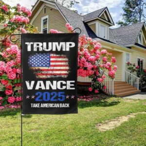 Trump-Vance 2024 Garden Flag,Donald Trump 2024 President J D-Vance Ake Save American Back Double Sided Garden Flag House11