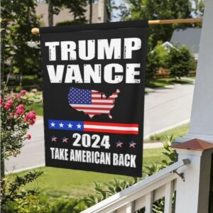 Trump-Vance 2024 Garden Flag,Donald Trump 2024 President J D-Vance Ake Save American Back Double Sided Garden Flag House2