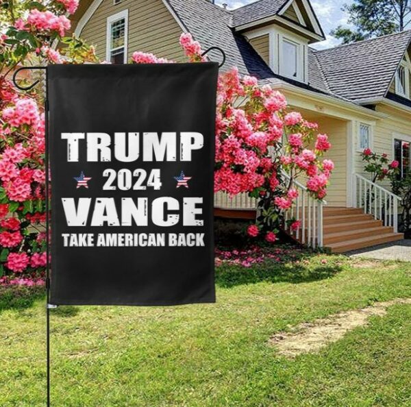 Trump-Vance 2024 Garden Flag,Donald Trump 2024 President J D-Vance Ake Save American Back Double Sided Garden Flag House23