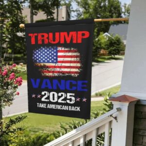 Trump-Vance 2024 Garden Flag,Donald Trump 2024 President J D-Vance Ake Save American Back Double Sided Garden Flag House26