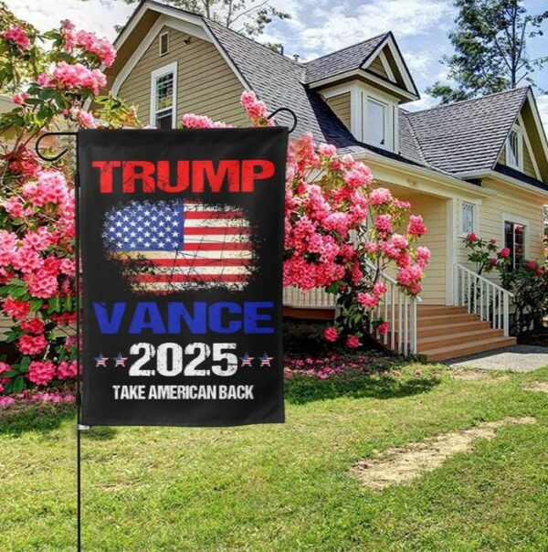 Trump-Vance 2024 Garden Flag,Donald Trump 2024 President J D-Vance Ake Save American Back Double Sided Garden Flag House29