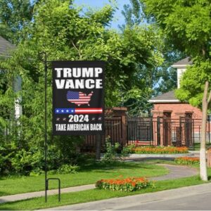 Trump-Vance 2024 Garden Flag,Donald Trump 2024 President J D-Vance Ake Save American Back Double Sided Garden Flag House3