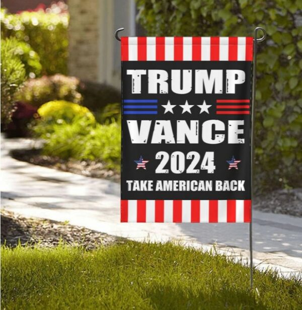 Trump-Vance 2024 Garden Flag,Donald Trump 2024 President J D-Vance Ake Save American Back Double Sided Garden Flag House31