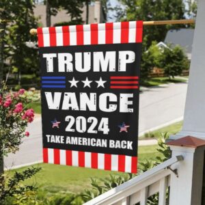 Trump-Vance 2024 Garden Flag,Donald Trump 2024 President J D-Vance Ake Save American Back Double Sided Garden Flag House32