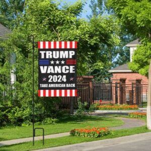 Trump-Vance 2024 Garden Flag,Donald Trump 2024 President J D-Vance Ake Save American Back Double Sided Garden Flag House33