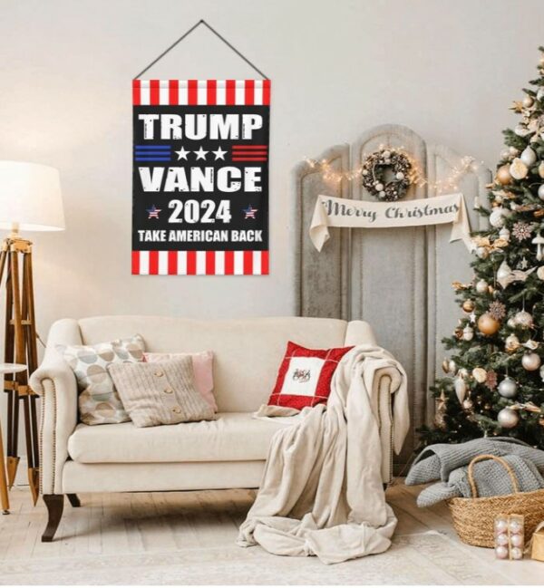 Trump-Vance 2024 Garden Flag,Donald Trump 2024 President J D-Vance Ake Save American Back Double Sided Garden Flag House34