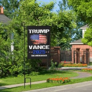 Trump-Vance 2024 Garden Flag,Donald Trump 2024 President J D-Vance Ake Save American Back Double Sided Garden Flag House9