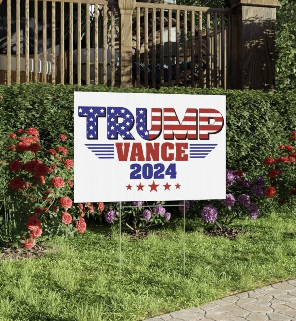 Trump Vance 2024 Lawn Sign, Trump Yard Sign, Trump Vance 24 Election Signs