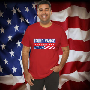 Trump Vance 2024 MAGA Unisex T-shirt Short Sleeve Stretch Polyester and Spandex Gift for Her Gift for Him Custom Design