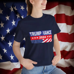 Trump Vance 2024 MAGA Unisex T-shirt Short Sleeve Stretch Polyester and Spandex Gift for Her Gift for Him Custom Design3