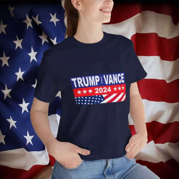 Trump Vance 2024 MAGA Unisex T-shirt Short Sleeve Stretch Polyester and Spandex Gift for Her Gift for Him Custom Design3