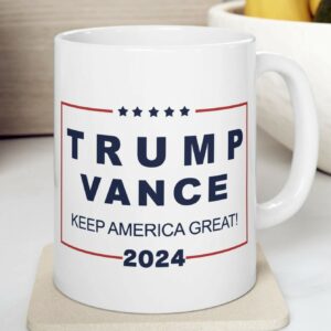 Trump Vance 2024 Mug, 11oz Mug, Best Trump Mug Gift Never Surrender Mug Ceramic Mug 11oz - Trump Gift Mug, Trump VP Pick JD Vance1