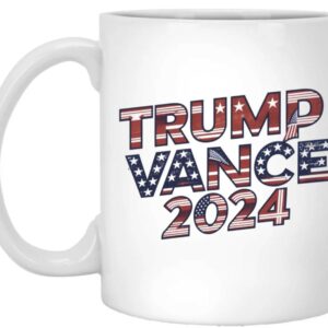 Trump Vance 2024 Mug, Political Campaign Mug, Patriotic Gift for Supporters, Election Year Souvenir, American Flag Design