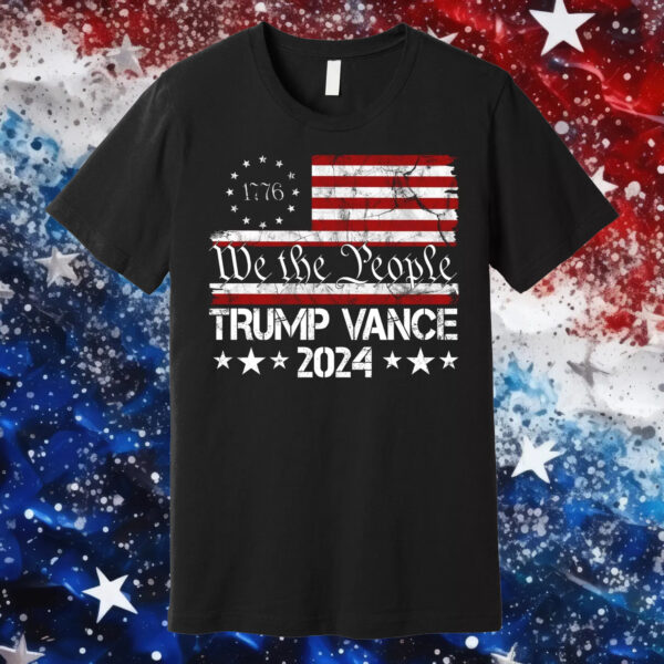 Trump Vance 2024 President Trump Usa Flag Election Premium T-Shirt