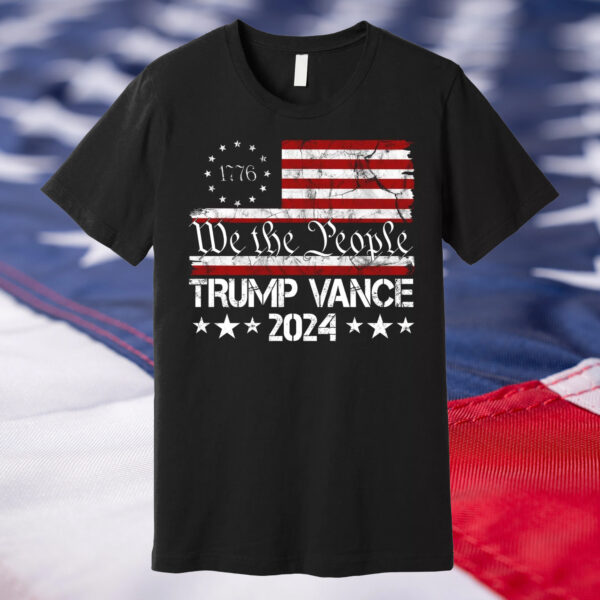 Trump Vance 2024 President Trump Usa Flag Election Premium T-Shirt2