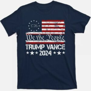 Trump Vance 2024 President Trump Usa Flag Election T-Shirt