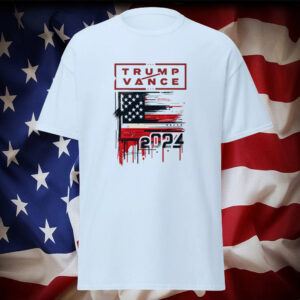 Trump Vance 2024 Presidential Candidate Support T-Shirt Patriotic Flag Edition