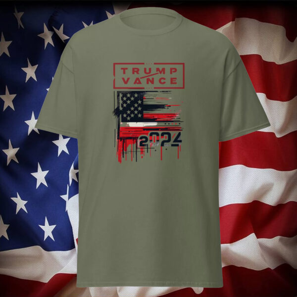 Trump Vance 2024 Presidential Candidate Support T-Shirt Patriotic Flag Edition2