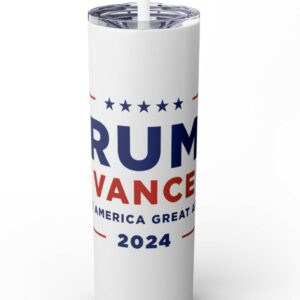 Trump Vance 2024 Skinny Tumbler with Straw, 20oz