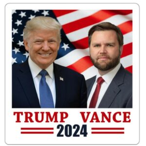 Trump Vance 2024 Sticker USA Flag Trump Vance Sticker Trump 2024 Sticker JD Vance Sticker Vance VP 2024 Election Vice President Picked