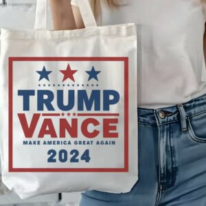 Trump Vance 2024 Tote Bag Donald Trump 2024 Election Cowboy Canvas Tote Bags