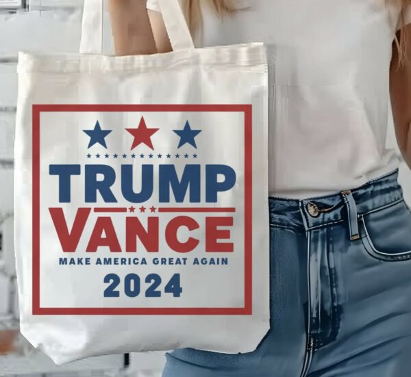 Trump Vance 2024 Tote Bag Donald Trump 2024 Election Cowboy Canvas Tote Bags