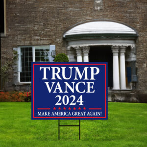 Trump Vance 2024 Yard Sign - Coroplast American Flag Donald Trump For President 2024, Take America Back Yard Sign