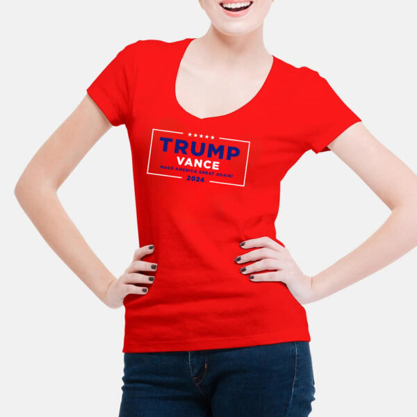 Trump Vance Make America Great Again Red Women's V-Neck Shirt