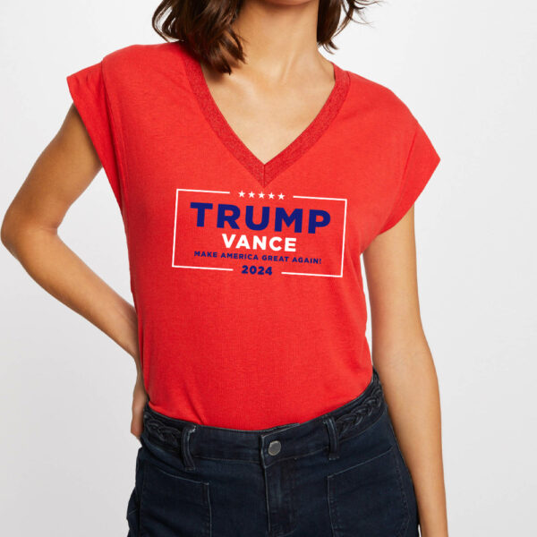 Trump Vance Make America Great Again Red Women's V-Necks