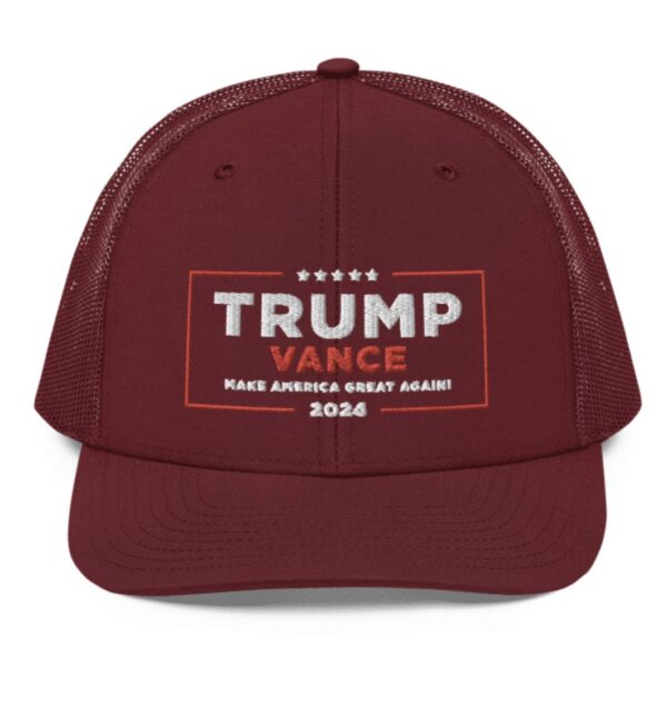 Trump-Vance Make America Great Again Snapback Trucker Cap Red