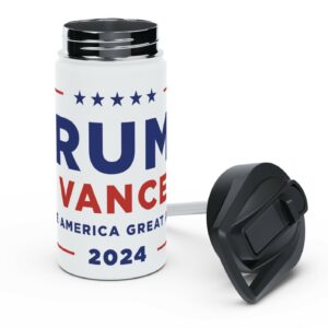 Trump Vance Stainless Steel Water Bottle, Standard Lid 12oz Usa