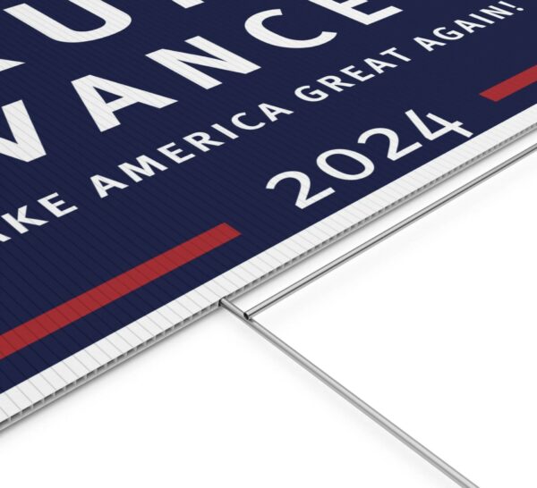 Trump Vance Yard Sign - Coroplast Visible Text Long Lasting Proud Trump 2024 Uss