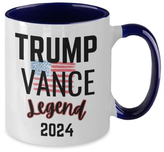 Trump vance legend coffee mug gift ideas for election 2024 american flag teacup